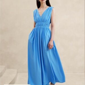 Banana Republic Cascade Silk Maxi Dress NWT